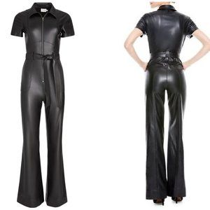 Alice & Olivia GORGEOUS VEGAN LEATHER JUMPSUIT